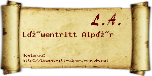 Löwentritt Alpár névjegykártya